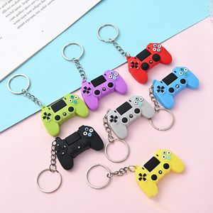 Chaveiros acessórios chaveiro designer pvc mini gamepad chaveiro anéis clássico bonito vermelho e preto máquina de jogo molde mochila pingente