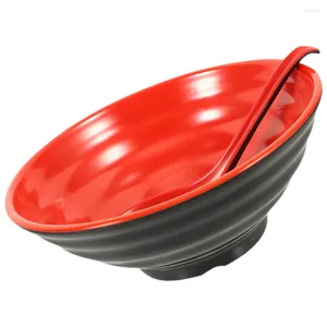 Bowls Ramen Bowl Set For Restaurant Noodle Microwavable Household Soup Japanese Delicate Spoon El Kitchen Pasta Noodles