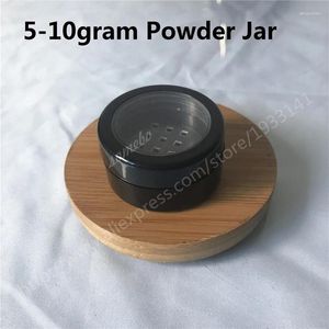 Vorratsflaschen 50 x 5g Pulverglas mit Sieb, Kosmetikflasche, schwarze Deckel, hochwertiges Glas, ätherisches Oi im Großhandel