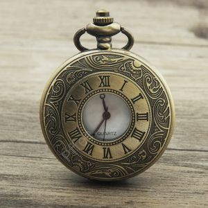 Pffee Roman Sayıları Kuvars Antik Cep Saat Zinciri Erkek Kadın Steampunk Vintage Saat Reloj Tek Parça Erkekler İçin En İyi Hediye Kadınlar