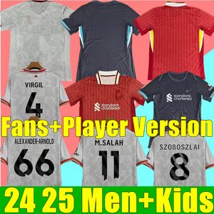 جديد The Redsmohamed Salah Darwin Nunez 24 25 Home Away Men Soccer Jersey Dominik Szoboszlai Andy Robertson Alisson Becker Joe Gome Joel Matip Curtis Jones Kids Kit