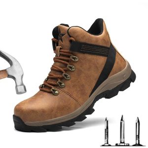 Stivali scarpe assicurative del lavoro da uomo antishashing in acciaio berretto antipiercing scarpe di sicurezza antipostite indossano stivali da lavoro impermeabili