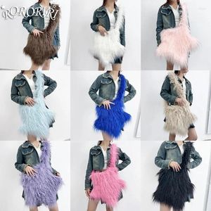 Wallets RORORIRI Faux Fur Star Plush Shoulder Bag Women Y2k Fleece Fluffy Tote Autumn Winter Solid Casual Crossbody Vintage Clothing