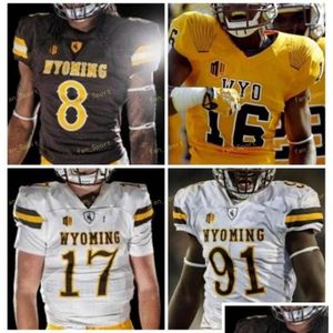 American College Football Wear Jerseys Wyoming Cowboys 6 Xazavian Valladay 12 Sean Chambers 17 Raghib Ismail Jr 18 Tyler Vander Waal C Dhsd3