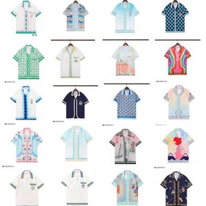 Casa Blanca Men Shorts Designer Tシャツラグジュアリートレンドブランドカサブランシャツシルク春夏プリントビーチルーズと快適な半袖100％コットン8369