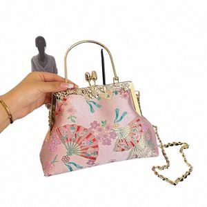 Borsa da donna in stile giapponese Borsa kimo Fi Borsa a tracolla con struttura in metallo Borsa squisita per ragazza Borse a tracolla fantasia per donna K7L8 #