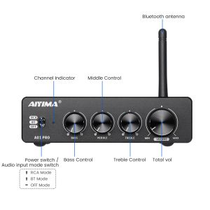 AIYIMA Audio A01 PRO A01 TPA3116D2 Bluetooth Power Amplifier HIFI Sound Amplifier Stereo Class D Home Theater Amplify 100Wx2 Amp
