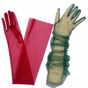 fi lg ren tyllhandskar ultratunna tunna stretchiga fullfingermittens mesh armbåge bröllop brud handskar halen accory i64r#