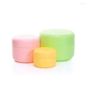 Storage Bottles 30pcs Skincare Plastic Cream Jar PP Refillable Bottle 50g 100g Round White Pink Green Yellow Empty Makeup Container Cosmetic