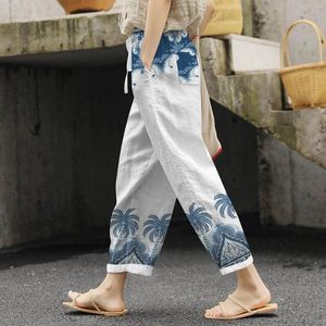 Spodnie damskie boho swobodnie nadrukowane koronkowe paski luźne pasujące spodnie pantalon streetwear żeń