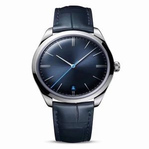 Relógio mecânico de negócios, mostrador de diâmetro 39 5mm, calibre japonês 8215, pulseira de couro de enrolamento automático, relógio masculino de luxo 260f