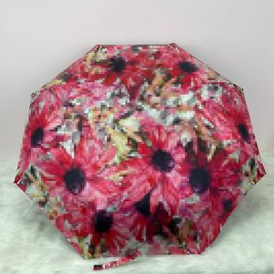 Women Designer Umbrellas 2024 New Blue and Red Colors Automatic Umbrellas Colorful Flowers and Letters Pattern Printing