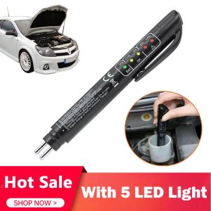 Auto Liquid Testing Brake Fluid Tester Pen 5 LED -indikator Display för DOT3/DOT4 Elektronisk penna Bromsvätska Oljefuktmätare