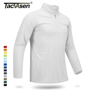 TACVASEN UPF 50 Tshirts Mens 14 Zip UV Protection Long Sleeve T shirts Fishing Hiking Performance Tee Shirts Pullover Tops 240318