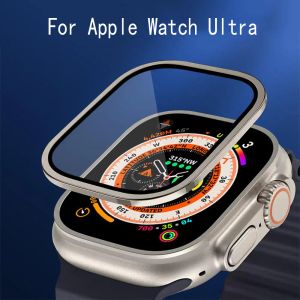 Tempererat glas för Apple Watch Ultra 49 mm Skärmskydd Metallstötfångare Tillbehör Anti-Scratch HD Full Film IWatch Ultra 49mm