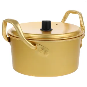 Double Boilers Sopa Stockpot doméstico Caso de cozinha de cozinha dupla espessada e profundidade de alumínio amarelo de macarrão instantâneo