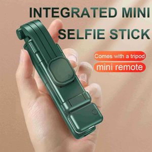 Selfie monopods trådlöst selfie stick mini stativ bt utdragbar monopod fjärrlucka för iOS Android telefon live vlog video resor 24329