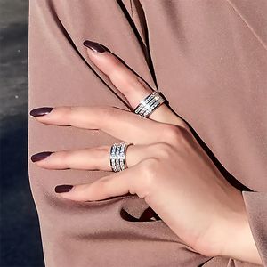 Choucong marca anéis de casamento joias de luxo 925 prata esterlina preenchimento princesa corte 5a zircão cúbico cristal cz diamante pedras preciosas eternidade feminino anel de noiva presente