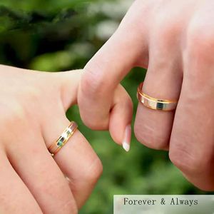 Lyxdesignpar ring bröllopsförlovningsringar för kvinnor män lovar ring romantiska alla hjärtans dag gåva smycken anillos mujer
