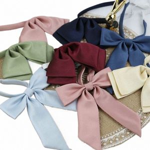 14 Solid Colors Bowknot Girls Lg Bow Tie Necktie Choker For Japanese Korean Students JK School Uniforms Shirt Neckwear 498K#