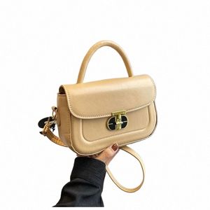 Borsa a tracolla casual da donna in pelle PU con chiusura di lusso Designer Borsa a tracolla piccola Tote da sella F7kt #