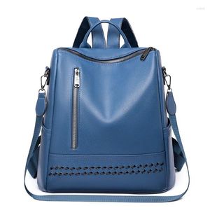Sırt çantası Anti-hırsızlık deri kadın moda omuz çantası bayanlar yüksek kapasiteli seyahat okul çantaları kadın back pack
