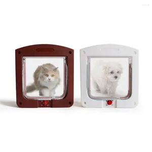 Porta de aba para porta gatos, com travamento de 4 vias, para portas internas e externas, à prova de intempéries, para animais de estimação, gatos, cachorrinhos, janela, parede fina