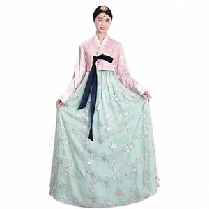 roupas coreanas de alta qualidade para mulheres adultas, saias de gaze, primavera, verão, outono, palácio tradicional, danças étnicas coreanas g3tT #
