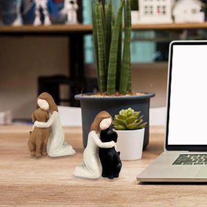 Decorative Figurines Angel Dog Ornament Pet Loss Gifts Sculpture Home Art Decor Desktop Memorial For Shelf Table