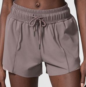 Cintura elástica rendas até yoga shorts solto respirável correndo fitness lazer esportes shorts com cordão bolsos praia tênis biker shorts