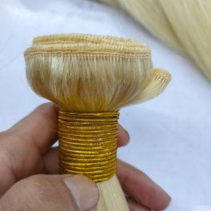 Virgin Hair Weave Produkty przylotowe 613 Blondynki Peruwiańskie proste przedłużenia ludzkie od 10 cali do 28 cali Remyhair Drop Salon DHDE5