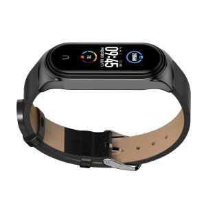 Para Mi Band 7 6 5 4 3 8 tiras PU Couro Correa Opaska do Mi Band 6 Strap e pulseira 4 para Xiaomi Xiomi Metal Wrists