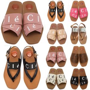 Womens sandal slipper shoes casual thick bottom net red summer flat flip flops women slippers multi-color lace Letter canvas slippers summer home shoes sandles