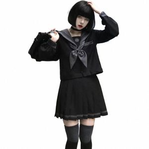japanese and Korean sailor uniforms orthodox jk uniforms dark bad girl middle clothes autumn and winter school outfits women 99EP#