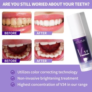 v34歯の色補正器歯磨き剤ホワイトニングエナメルケア修理クリーム歯科用口頭清掃新鮮な息ビューティーヘルス