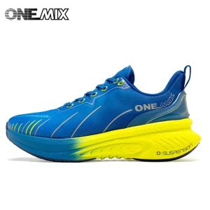 Onemix yeni yastıklama koşu ayakkabıları Erkekler için uygun ağır koşucular Dantel Up Sports Women Slip olmayan açık atletik erkek spor ayakkabılar