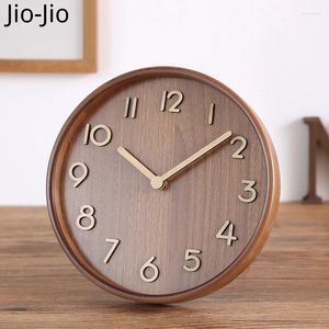 Orologi da tavolo Orologio nordico in legno Orologio moderno silenzioso da scrivania Orologi 3D Decorazione del soggiorno Idee regalo Desktop da parete vintage per la casa