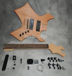 Kit de guitarra elétrica DIY em mogno corpo em bordo pescoço em madeira jacarandá 7702116