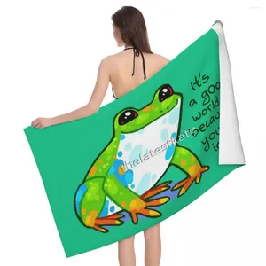 Towel It's A Good World Because You're In It Frog 80x130cm Bath Soft For Beach Souvenir Gift