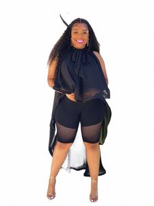 skjortor och blusar kvinnor sommarblus sexig halter topp transparent mesh topp plus size bluses grossist dropship i64f#