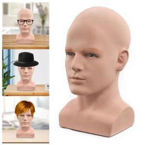 Stands PVC Mannequin Head, Head Bust Show Head Male Head Display Stand Display Prop For Hat Necklace Chain Headphone Stand Holder