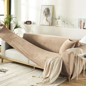 Högkvalitativ sammet soffa täckning l formade soffa sätesöverdrag för vardagsrum täckning för hörn soffa elastisk soffa slipcover tvättbar