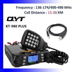 真新しいQYT KT-980PLUS 50Wロングコール距離デュアルバンドラジオVHF UHF Mobile Display Screen Car MobileRadioハムラジオ