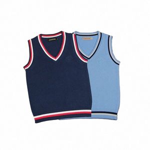 Schule JK Uniform Pullover Weste für Frauen und Männer japanische Student College V-Ausschnitt Mädchen Jungen Weste Cott Outerwea Großhandel c3xJ #