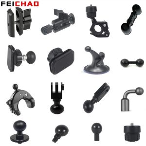 Mini 17mm Ball Head Adapter Clip Mount for GoPro 12 11 10 9 8 DJI 4K Camera Car Auto Mounting Bracket to Metal Recorder Sucker