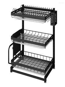 Portaoggetti da cucina Stendino multifunzione Portabicchieri in acciaio inossidabile Supporto per mensola Ganci da parete per asciugatrice per pentole e padelle