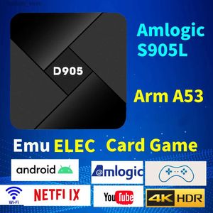 セットトップボックスD905 4KスマートテレビボックスセットトップボックスYouTubeメディアプレーヤーAMLOGIC S905L 2.4G WiFi Android 7.1サポートエミューレックカードゲームボックスQ240330