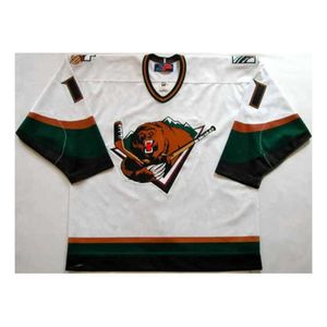 24S Anfang 2000 #11 Jonathan Sim Utah Grizzlies Herren-Hockey-Trikot mit Stickerei und Nähten. Passen Sie Trikots mit beliebiger Nummer und Namen an