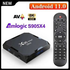 トップボックスVONTAR X96 MAX PLUS ULTRA TV BOX ANDROID 11 AMLOGIC S905X4 8K VIDEO DUAL WIFI BT MEDIA PLAYER X96MAX ANDROID 11.0セットトップボックスQ240330