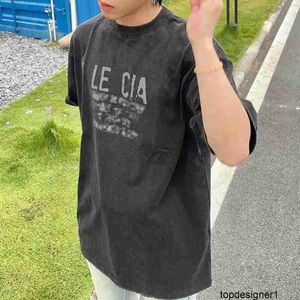 Designer Correct Quality, Trendy New Product, Personalized English, B Family Loose and Comfortable Pure Cotton Short sleeved T-shirt, Couple Korean Fashion Top SXU9